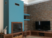 kék kandalló - egyedi építés